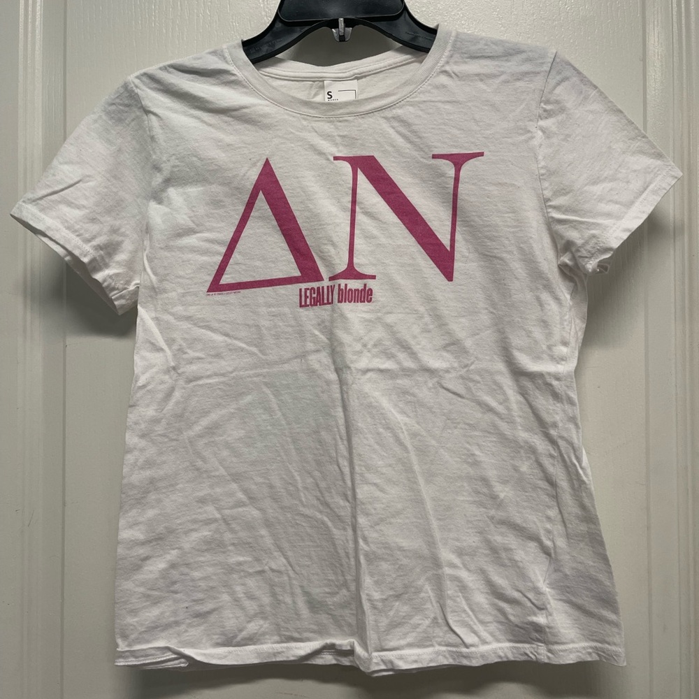 White T-Shirt with Pink Legally Blonde Graphic